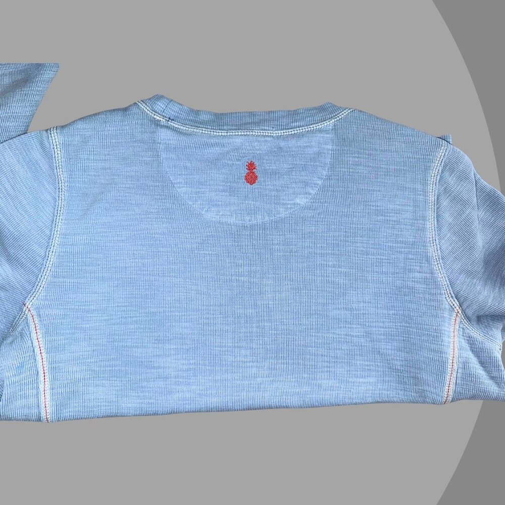 Tommy Bahama Light Blue Women's Sweatshirt with Coral Pineapple Detail